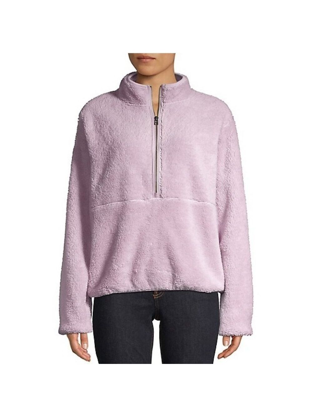 Core Life Quarter-Zip Faux Shearling Pullover